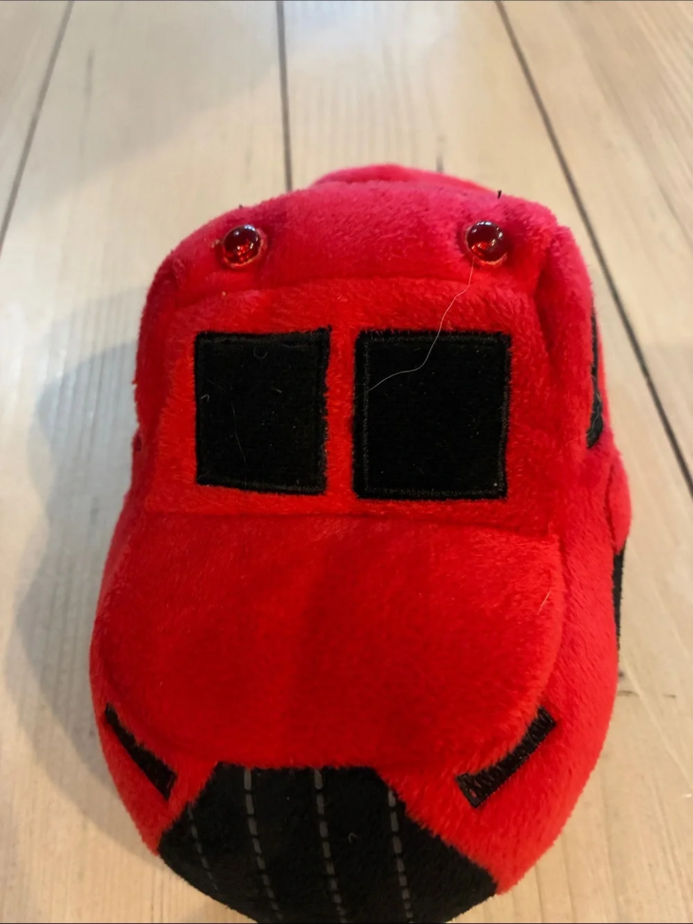 Stride Rite Red Plush Car Slippers for Kids
